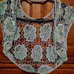 Bebe turquoise sequin vest